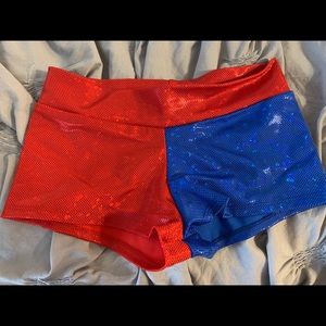 black and red shorts